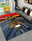 3D Retro Vintage Motorcycle Area Rug