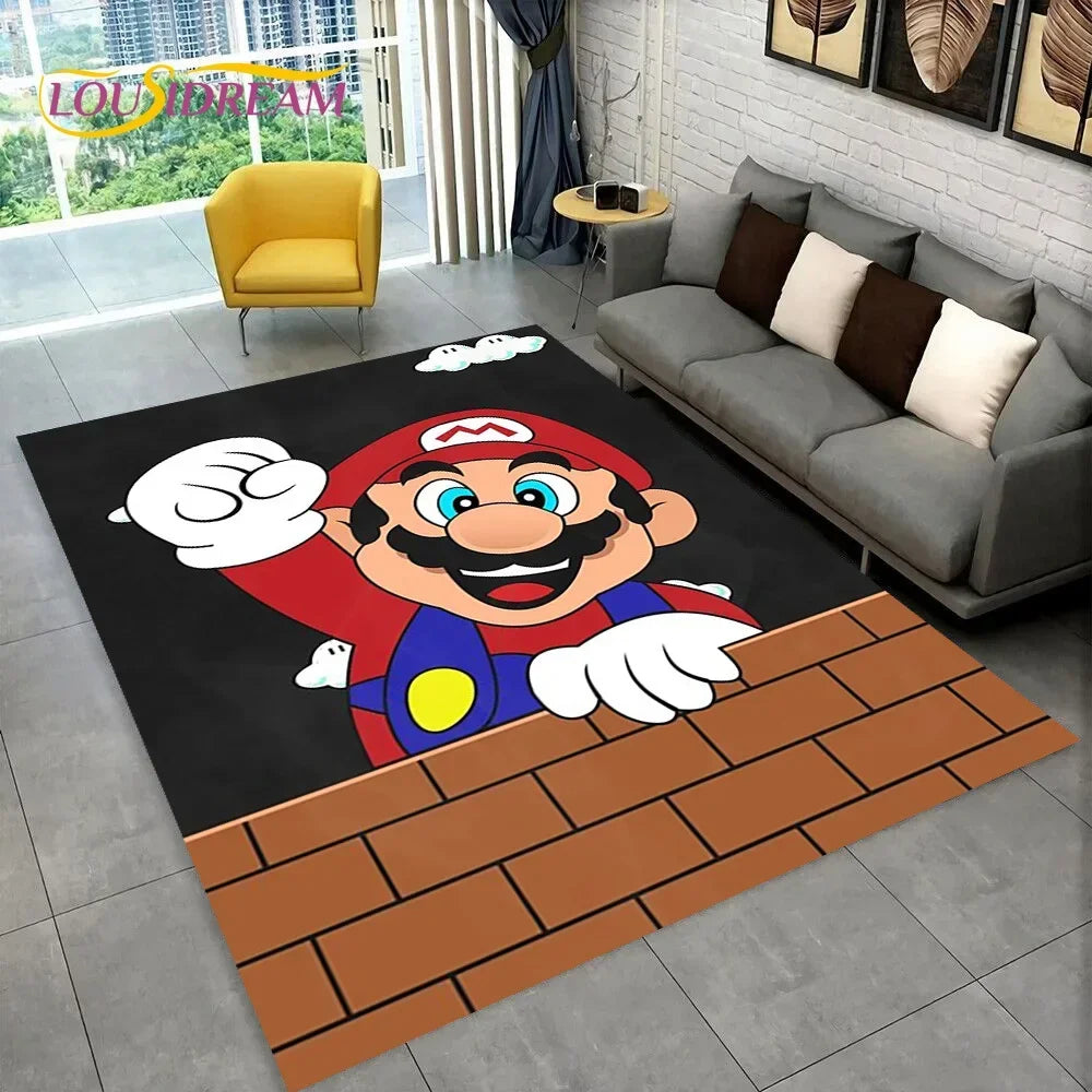 Cartoon 3D Mario-Bros Game Area Rug