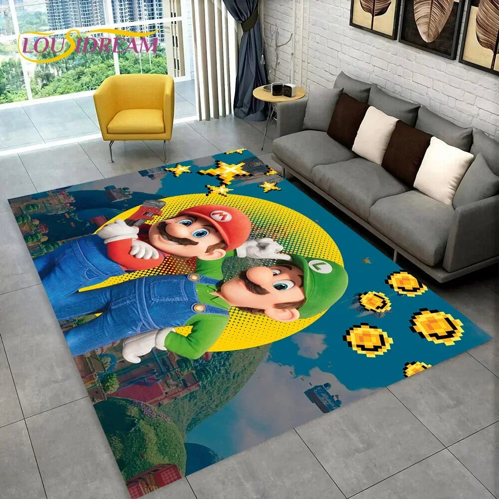 Cartoon 3D Mario-Bros Game Area Rug