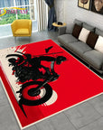 3D Retro Vintage Motorcycle Area Rug