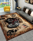 3D Retro Vintage Motorcycle Area Rug