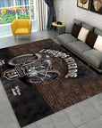 3D Retro Vintage Motorcycle Area Rug