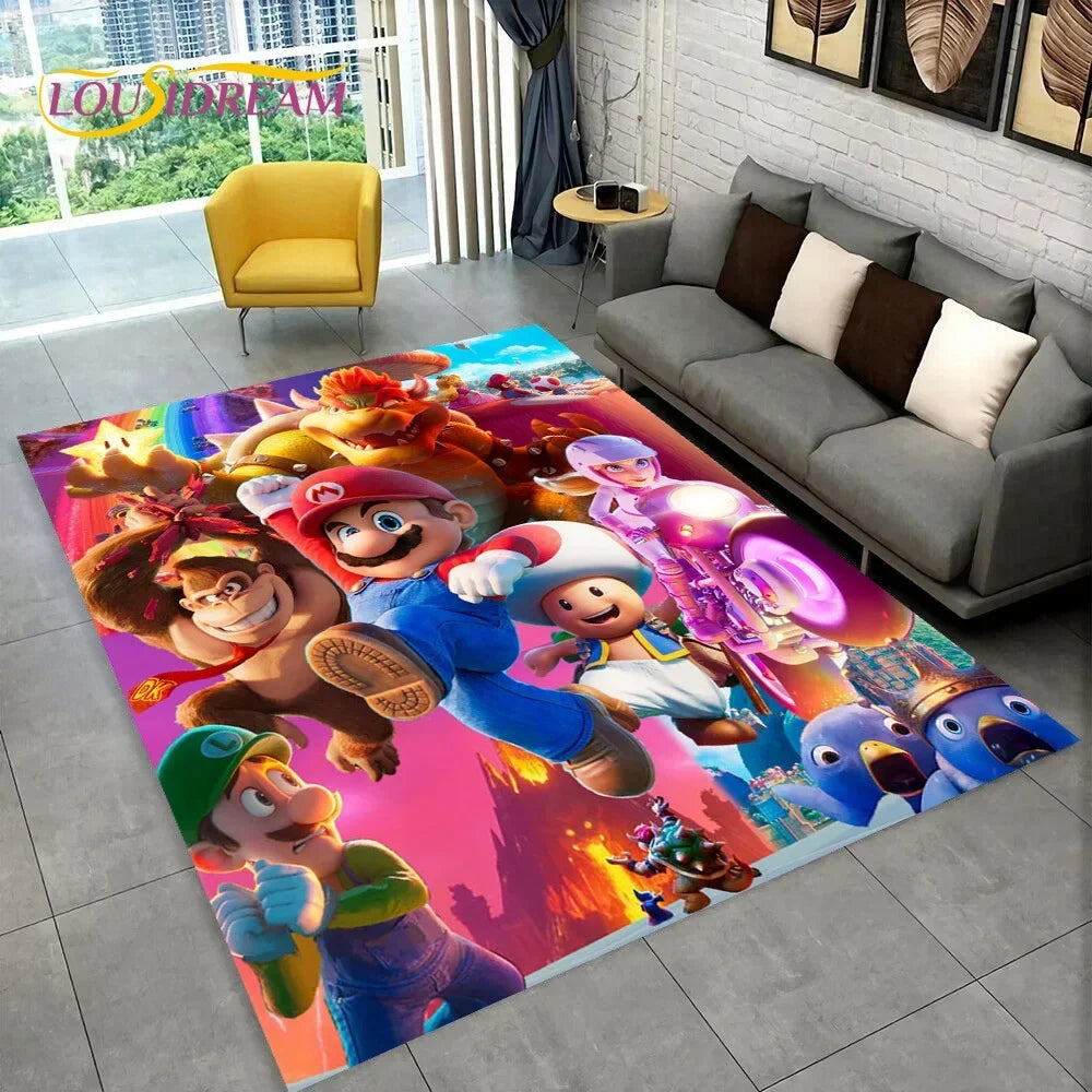 Cartoon 3D Mario-Bros Game Area Rug