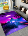 3D Retro Vintage Motorcycle Area Rug