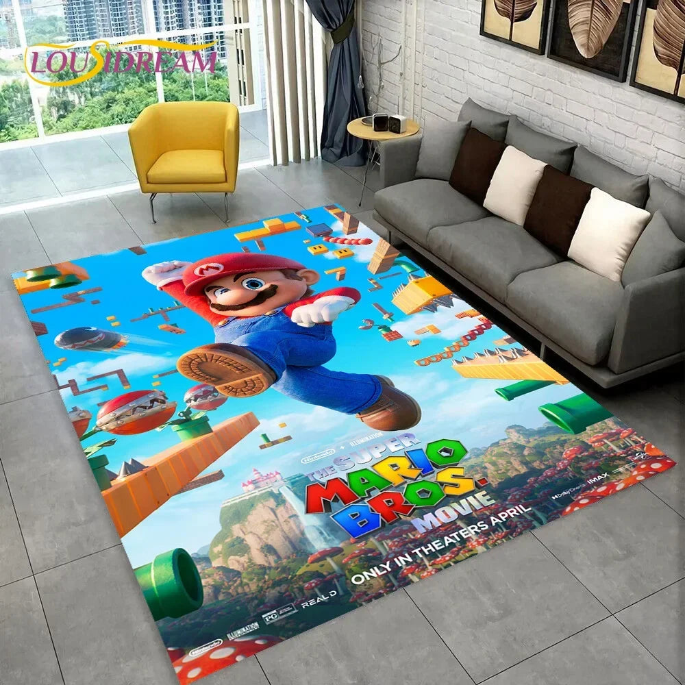 Cartoon 3D Mario-Bros Game Area Rug