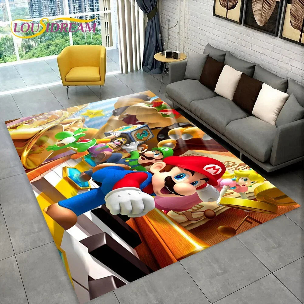 Cartoon 3D Mario-Bros Game Area Rug