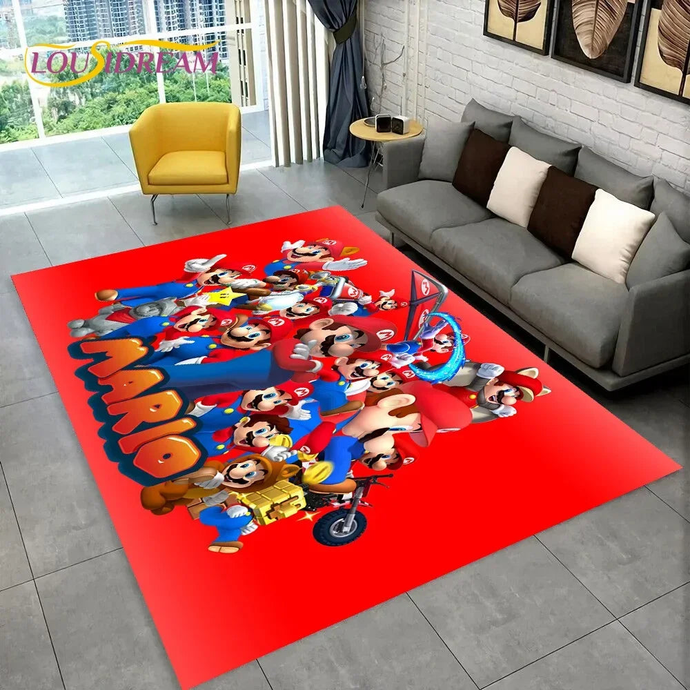 Cartoon 3D Mario-Bros Game Area Rug