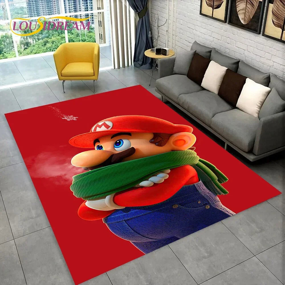 Cartoon 3D Mario-Bros Game Area Rug